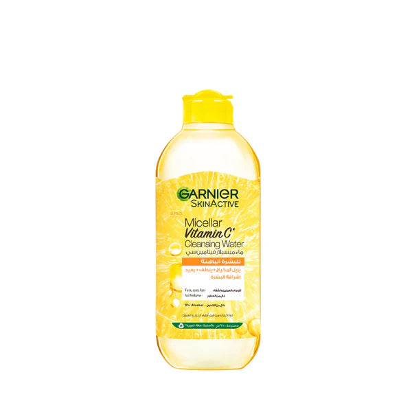 GARNIER VITAMIN C MICELLAR WATER FACIAL BRIGHTENING CLEANSER AND MAKEUP REMOVER