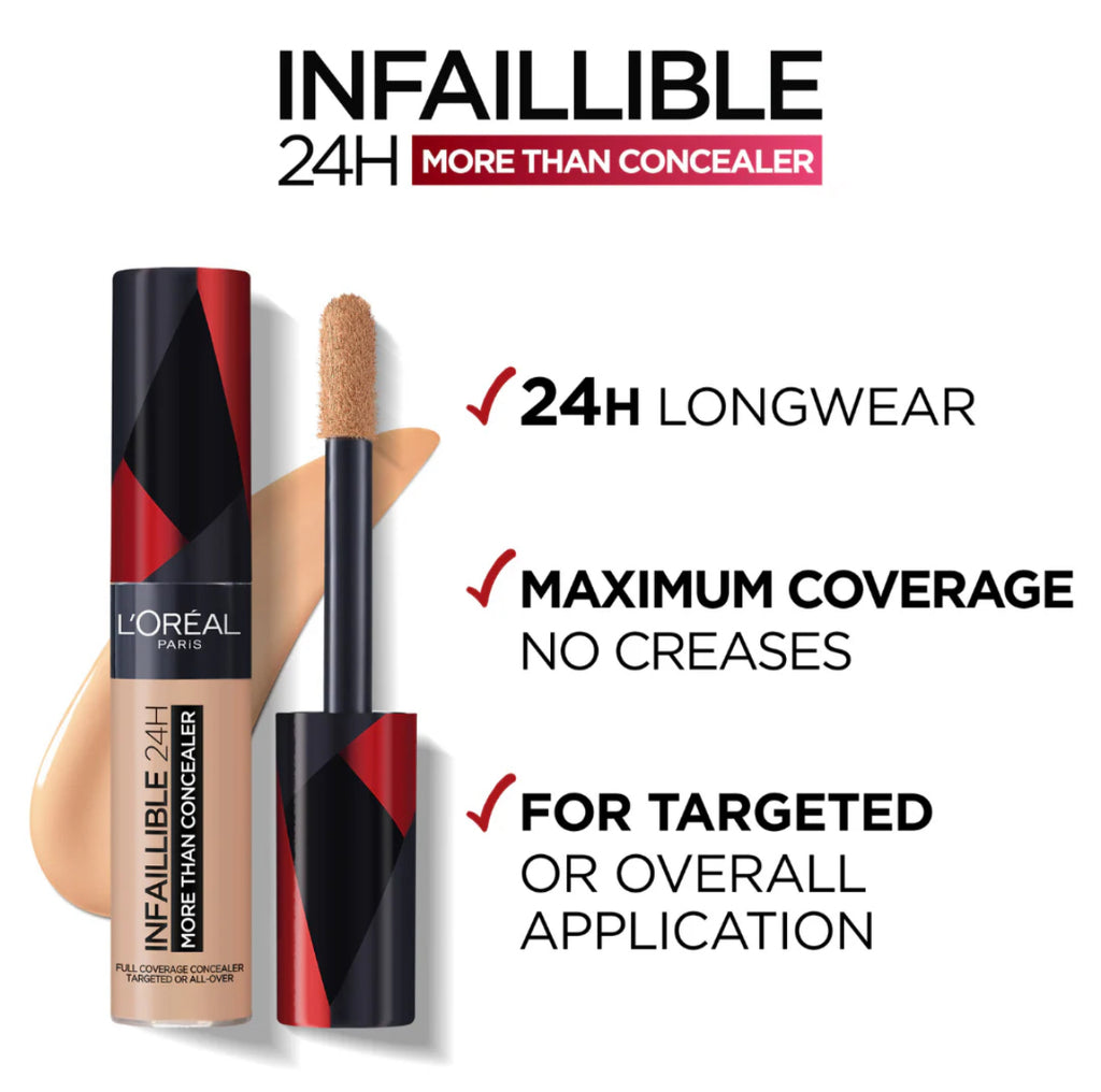 L'Oréal Paris Infallible Full Wear Waterproof Concealer Up To 24H Full Coverage - Updated Shades