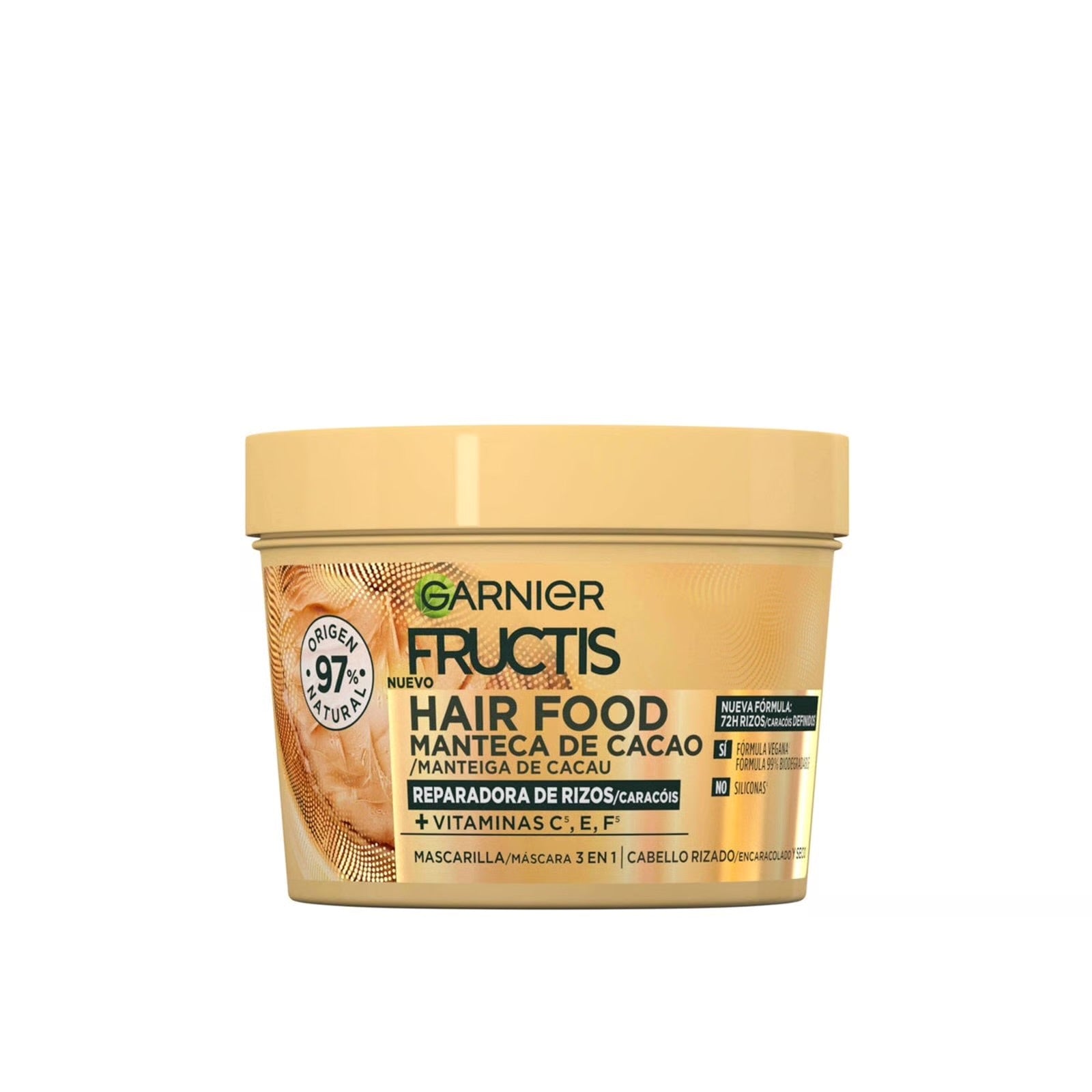 GARNIER ULTRA DOUX COCOA BUTTER VEGAN HAIR FOOD 3IN1 MASK FOR CURLY HAIR, BOOSTED WITH VITAMINS C, E & F