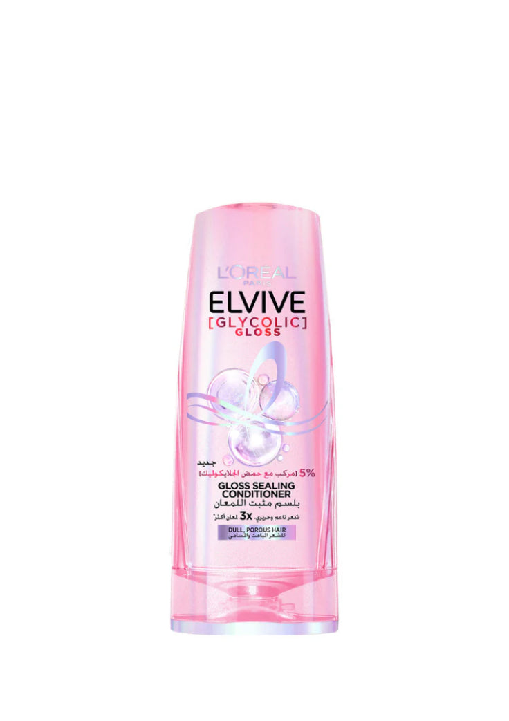 L'Oréal Paris Elvive Glycolic Gloss Gloss Sealing Conditioner for Dull Porous Hair Powered by 3% Glycolic Acid