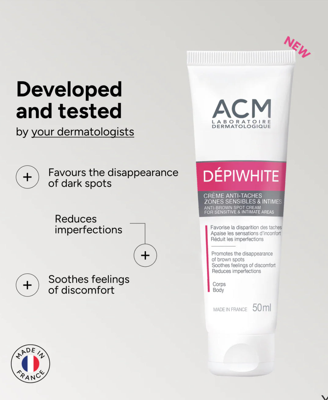 ACM DEPIWHITE CREAM FOR SENSITIVE AREAS 50ML