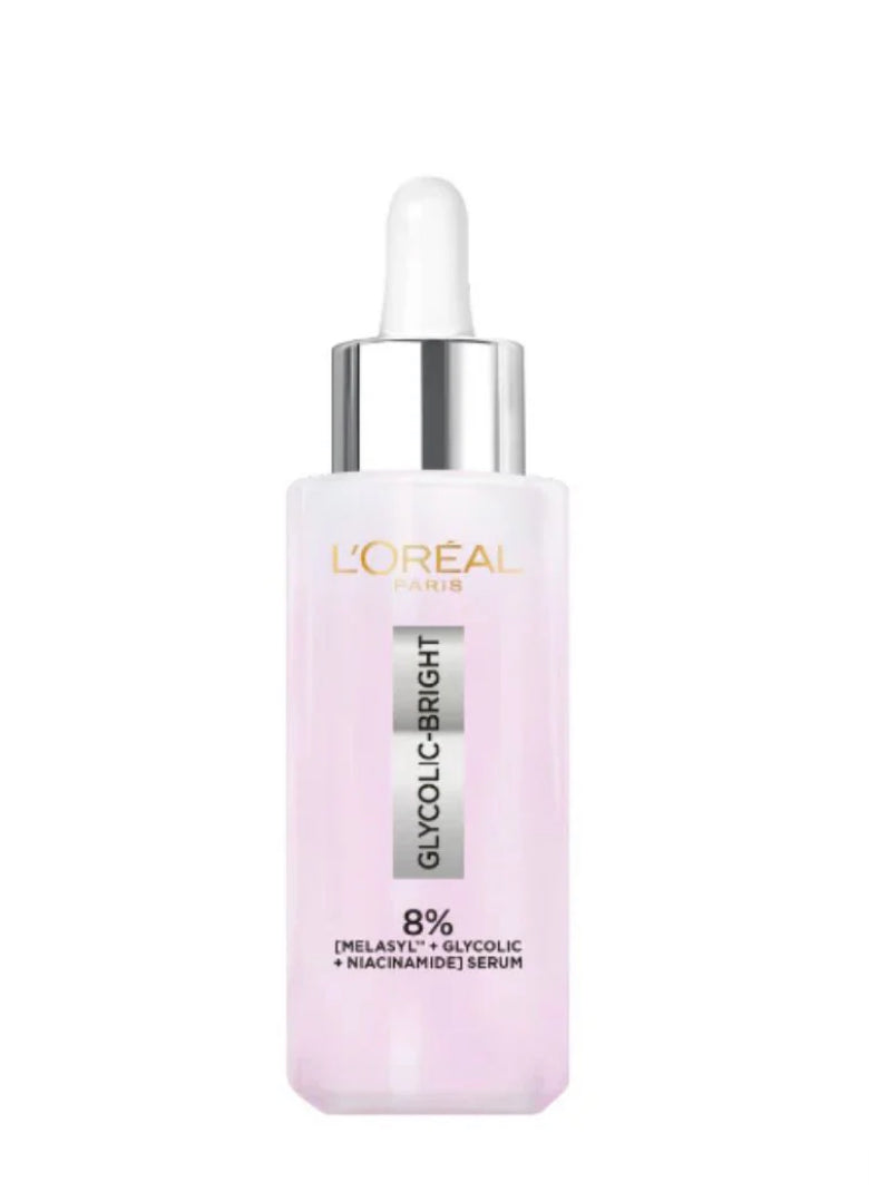 L’Oréal Paris Glycolic Bright Serum with 8% [Melasyl ™ + Glycolic Acid + Niacinamide] face serum for Dark Spots & Brightening 30ml