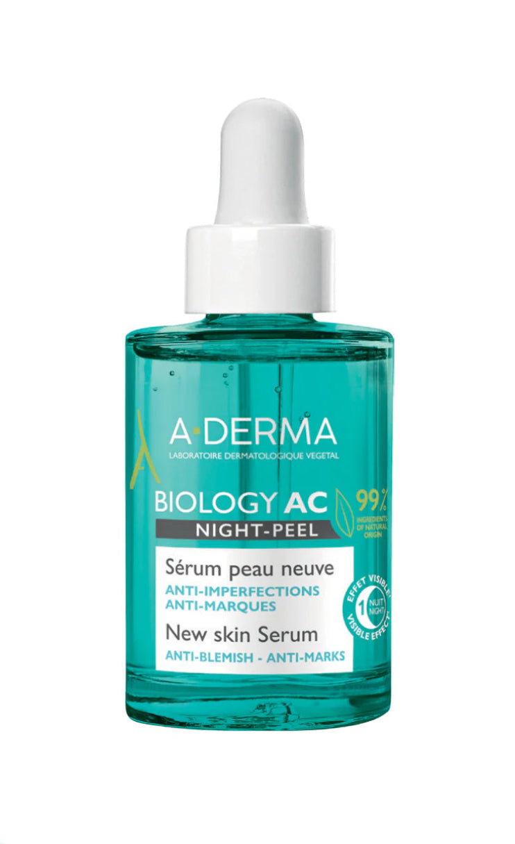 A-DERMA BIOLOGY AC NIGHT PEEL ANTI-BLEMISH SERUM